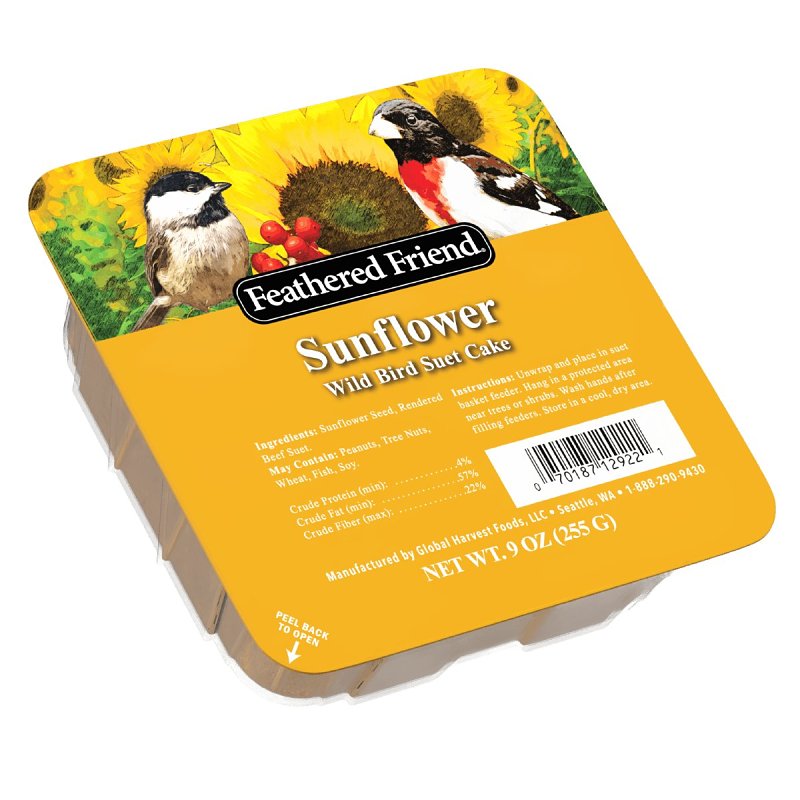 Audubon Park 13067 Black Oil Sunflower Seed Sunflower Suet, 9 oz, Box