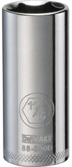 DeWALT DWMT88990OSP Drive Socket, 11/16 in Socket, 3/8 in Drive, 6-Point, Vanadium Steel, Polished Chrome