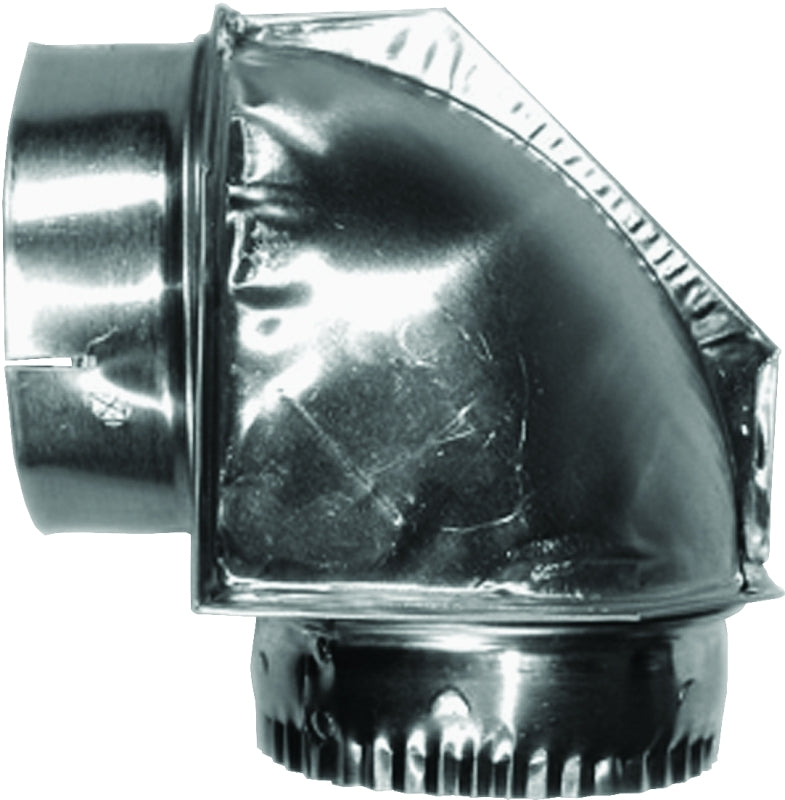 Builder's Best SAF-T-DUCT 010151 Close Elbow, 4.2 in Connection, Male x Female Thread, Aluminum