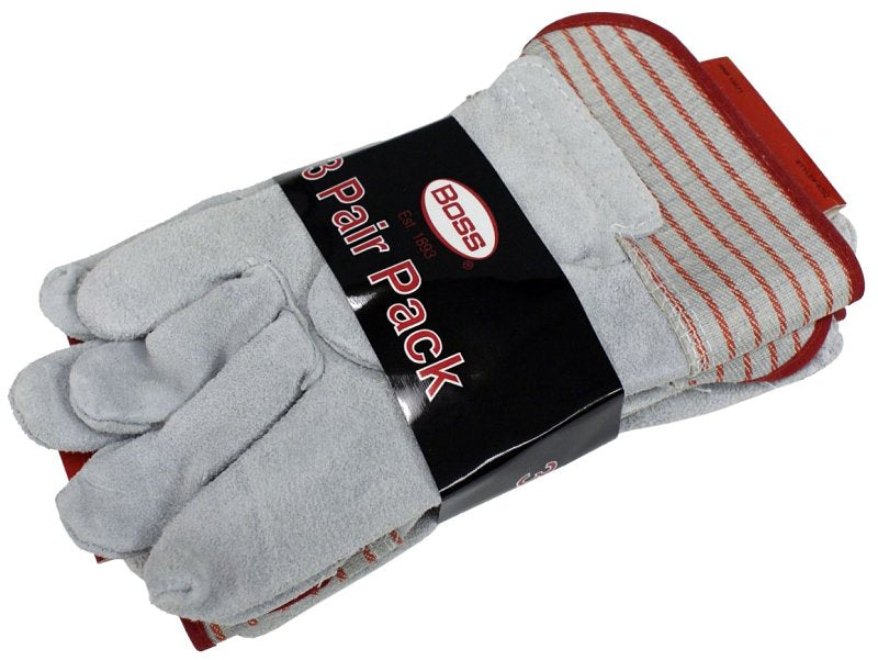 Boss 4092-3 Gloves, Men's, L, Wing Thumb, Rubberized Safety Cuff