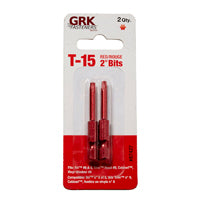 GRK Fasteners 87427 Drive Bit, T15 Drive, Star Drive, 2 in L, 2/PK