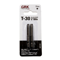 GRK Fasteners 87451 Drive Bit, T30 Drive, Star Drive, 2 in L, 2/PK