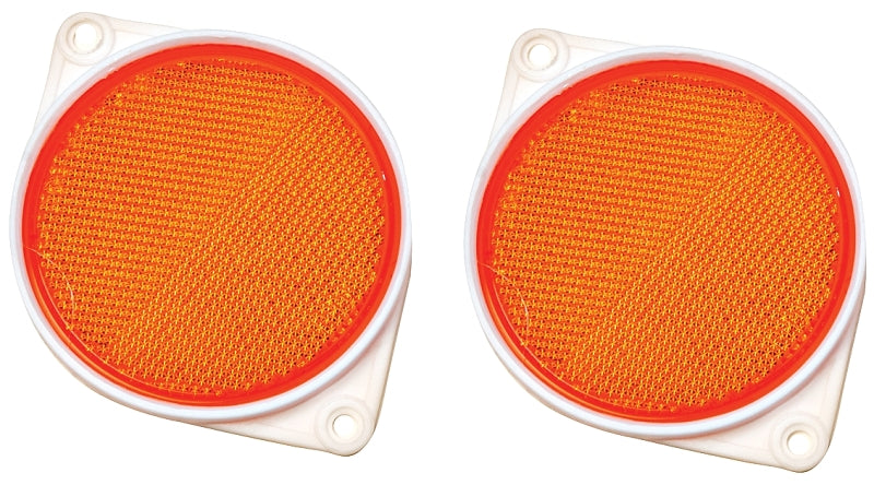 Hy-Ko CDRF-3A Carded Reflector, 9.63 in L Post, Amber Reflector