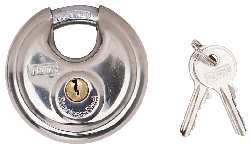ProSource YB0070 Security Lock, 3/8 in Dia Shackle, 1 in H Shackle, Steel Shackle, Steel Body, Stainless Steel