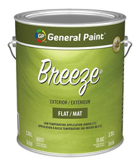 General Paint Breeze 70-010-16 Exterior Paint, Flat, White, 1 gal