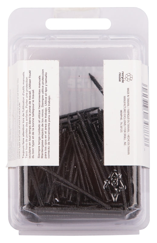ProSource NTP-083-PS Panel Nail, 15D, 1-5/8 in L, Steel, Painted, Flat Head, Ring Shank, Black, 171 lb
