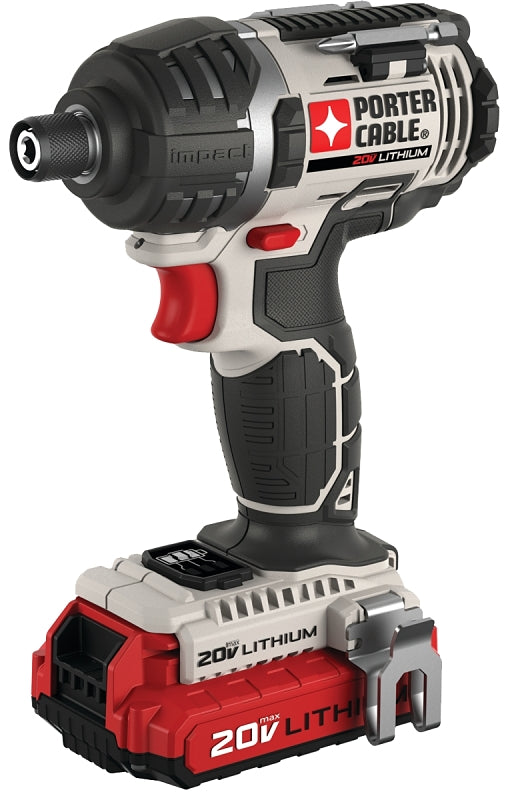 Porter-Cable PCCK640LB Impact Driver Kit, Battery Included, 20 V, 1.5 Ah, 1/4 in Drive, Hex Drive, 3100 ipm