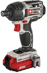 Porter-Cable PCCK640LB Impact Driver Kit, Battery Included, 20 V, 1.5 Ah, 1/4 in Drive, Hex Drive, 3100 ipm