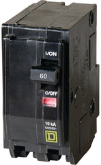Square D QO QO260C Circuit Breaker, Mini, 60 A, 2 -Pole, 120/240 VAC, 48 VDC, Plug Mounting, Black