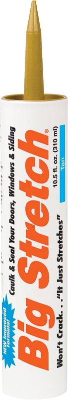 Big Stretch 10014 Acrylic Caulk, Tan, -30 to 250 deg F, 10.5 oz Cartridge