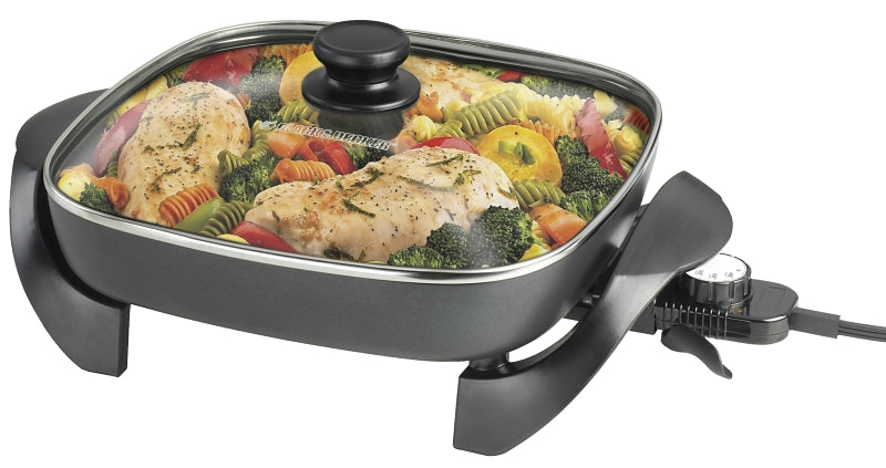 Black+Decker SK1212BC Electric Skillet, 12 in W Cooking Surface, 12 in D Cooking Surface, 1200 W