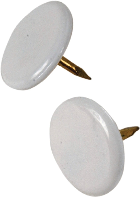 Hillman 122674 Thumb Tack, 15/64 in Shank, Steel, Painted, White, Cap Head, Sharp Point