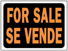 Hy-Ko Hy-Glo Series 3064 Identification Sign, For Sale Se Vende, Fluorescent Orange Legend, Plastic