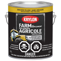 Krylon 1970 Farm Equipment Paint, High-Gloss Sheen, John Deere Yellow, 128 oz, 50 to 200 sq-ft/gal Coverage Area