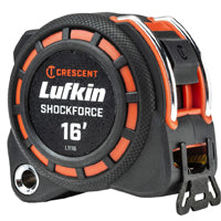 Crescent Lufkin Shockforce Series L1116 Tape Measure, 16 ft L Blade, 1-3/16 in W Blade, Nylon/Steel Blade