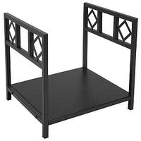 Simple Spaces B90053BK Log Rack, 13-3/8 in W, 14-1/4 in H, Steel Base, Powder-Coated, Black
