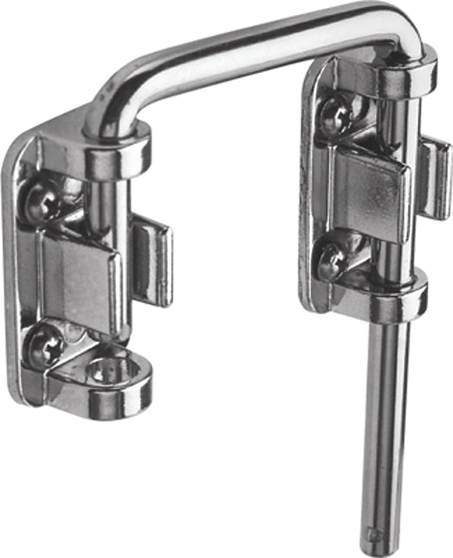 Prime-Line U 9847 Sliding Door Lock, Steel, Nickel, 1-3/8 to 1-3/4 in Thick Door
