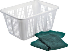 FG296585 WHITE LAUNDRY BASKET