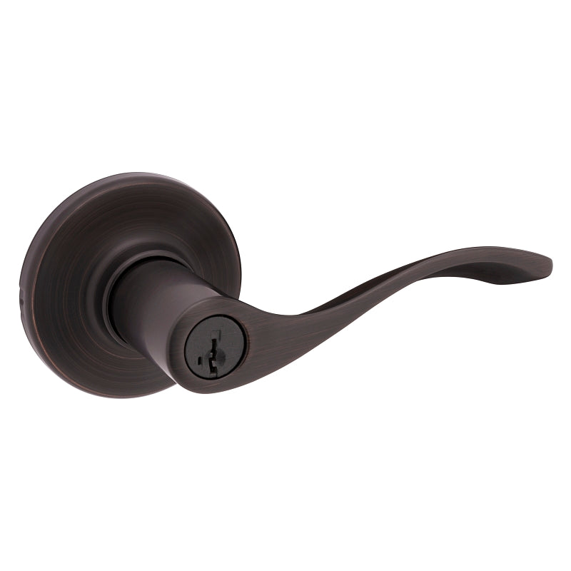 Kwikset 405BL 11P Entry Door Lever, Thumbturn Lock, Venetian Bronze, Zinc, Residential, Reversible Hand, 3 Grade