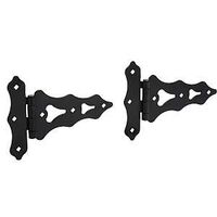 National Hardware N109-032 T-Hinge, 7-1/2 in H Frame Leaf, 8 in W Frame Leaf, 1/8 in Thick Frame Leaf, Steel, Black