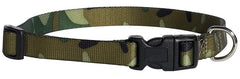Casual Canine ZA6741 10 43 Dog Collar, D-Ring Link, 10 to 16 in L Collar, 5/8 in W Collar, Nylon, Green Camo