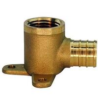 Apollo APXDEE3412 Pipe Elbow, 3/4 x 1/2 in, Barb x FPT, PEX-B, Brass, 200 psi Pressure