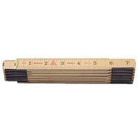 Hultafors 101404U Folding Rule, 1/16 in Graduation, Birch Wood/Steel, Black/Red