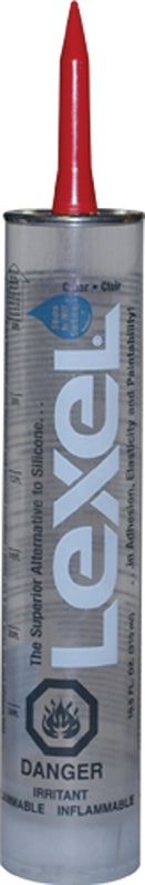 Lexel 13060 Elastic Sealant, Clear, 1 week Curing, 0 to 120 deg F, 10.5 oz Cartridge