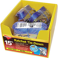 Keeper 89515-10 Tie-Down, Ratchet, 1 in W, 15 ft L, Orange, 666 lb, J-Hook End Fitting