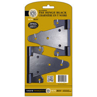 Nuvo Iron TH6BLK Tee Hinge, 6 in H Frame Leaf, Galvanized Steel