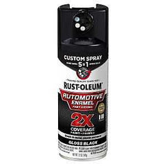 Rust-Oleum Automotive 394893 2X Automotive Enamel with Custom 5-in-1 Spray, Gloss, Black, 12 oz, Aerosol Can