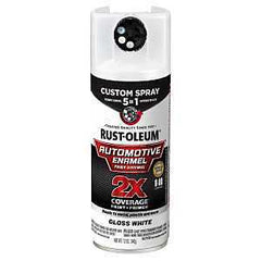 Rust-Oleum Automotive 394894 2X Automotive Enamel with Custom 5-in-1 Spray, Gloss, White, 12 oz, Aerosol Can