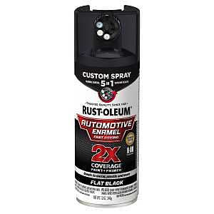 Rust-Oleum Automotive 394896 2X Automotive Enamel with Custom 5-in-1 Spray, Flat, Black, 12 oz, Aerosol Can
