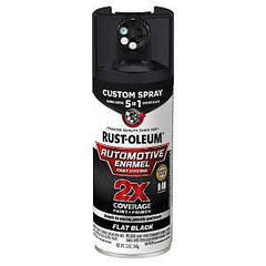 Rust-Oleum Automotive 394896 2X Automotive Enamel with Custom 5-in-1 Spray, Flat, Black, 12 oz, Aerosol Can