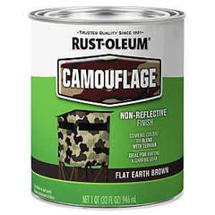 Rust-Oleum 379559 Paint, Water Base, Flat Sheen, Flat Earth Brown, 1 qt, 50 to 90 sq-ft/qt Coverage Area