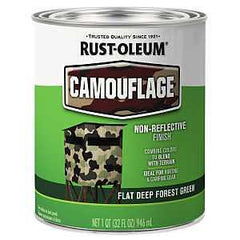 Rust-Oleum 379560 Paint, Water Base, Flat Sheen, Flat Deep Forest Green, 1 qt, 50 to 90 sq-ft/qt Coverage Area