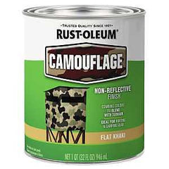 Rust-Oleum 379562 Paint, Water Base, Flat Sheen, Flat Khaki, 1 qt, 50 to 90 sq-ft/qt Coverage Area