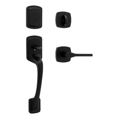 Weiser Prague 9GLA84710-015 Handleset with Henley Lever, 1 Grade, Zinc, Matte Black, 2-3/8 to 2-3/4 in Backset