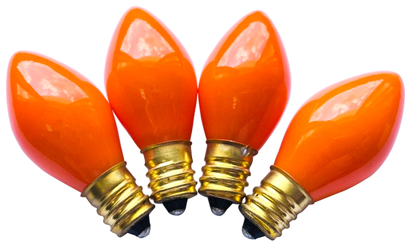 Hometown Holidays 16250 Light Bulb, 5 W, Candelabra Lamp Base, Incandescent Lamp, Ceramic Orange Light