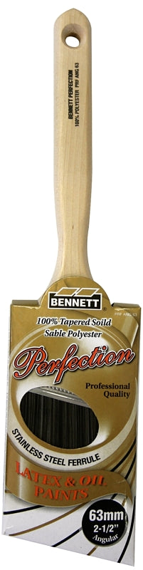 BENNETT PRF ANG 63 Paint Brush, 2-1/2 in W, Polyester Bristle