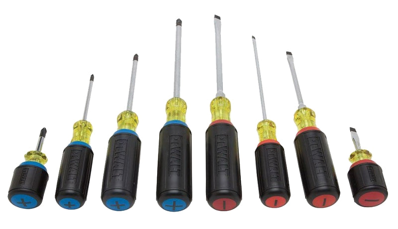 DeWALT DWHT66409 Screwdriver Set, Vinyl, Black Oxide/Chrome, Black, Specifications: Round Shank