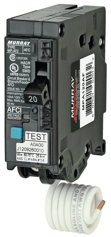 Siemens MPA120AFC Circuit Breaker, AFCI, Combination, 20 A, 1 -Pole, 120 V, Common Trip, Plug Mounting