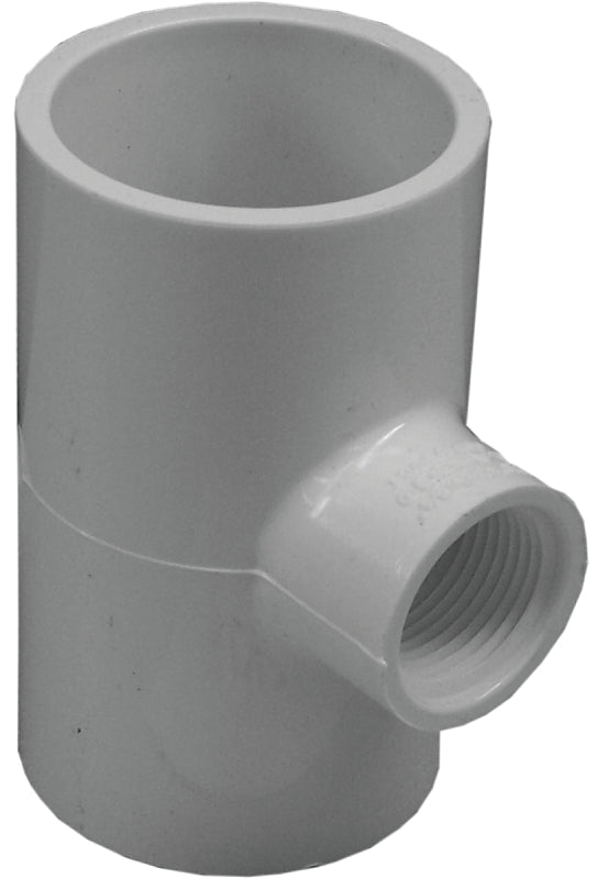 Lasco 402210BC Reducing Pipe Tee, 1-1/2 x 3/4 in, Slip x FIP, PVC, SCH 40 Schedule