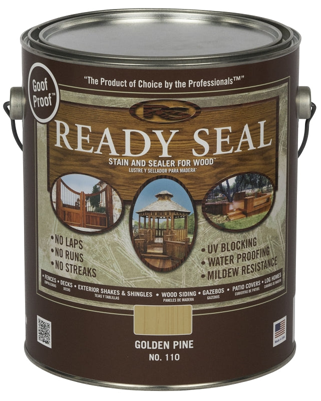 Ready Seal 110 Stain and Sealer, Golden Pine, 1 gal, Can