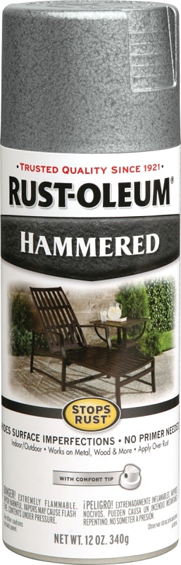 Stops Rust 7213830 Rust Preventative Spray Paint, Hammered, Silver, 12 oz, Can