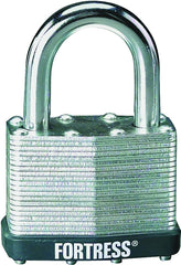 Master Lock 1803T Padlock, Keyed Alike Key, 1/4 in Dia Shackle, 7/8 in H Shackle, Steel Shackle, Steel Body, Laminated