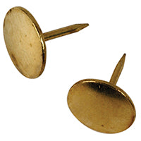 Hillman 122672 Thumb Tack, 15/64 in Shank, Steel, Brass, Cap Head, Sharp Point