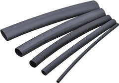 GB HST-093 Heat Shrink Tubing, 3/32 to 3/64 in Dia, 4 in L, Polyolefin, Black