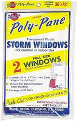 Warp's Poly-Pane Series 2P-24 Storm Window Kit, 36 in W, 1 mil Thick, 72 in L, Clear