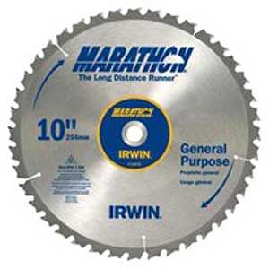 Irwin Marathon 24233 Table Saw Blade, 10 in Dia, 5/8 in Arbor, 24-Teeth, Carbide Cutting Edge